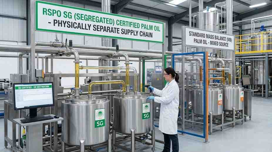 RSPO SG certified palm oil processing facility